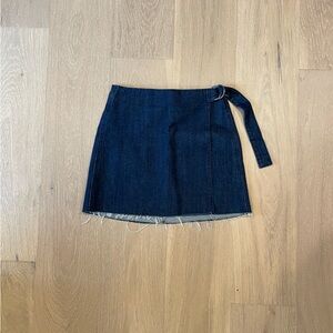 Madewell Indigo Denim Wrap Skirt